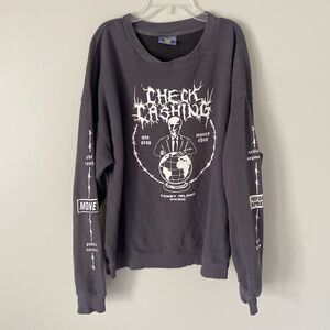 Coney Island Picnic Size L Womens Check Cashing Skeleton Sweatshirt Pullover